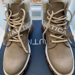 Náutica 6.5 Evona/Taupe ZFN179 Womens Calf Hiker Boots
